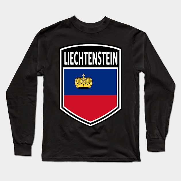 Flag Shield - Liechtenstein Long Sleeve T-Shirt by Taylor'd Designs